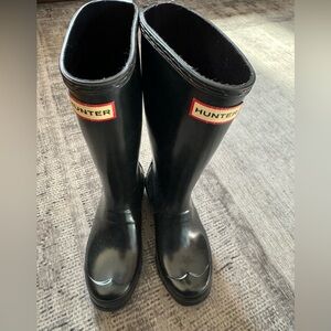 Hunter kids black fall rain boots size 2 b 3g